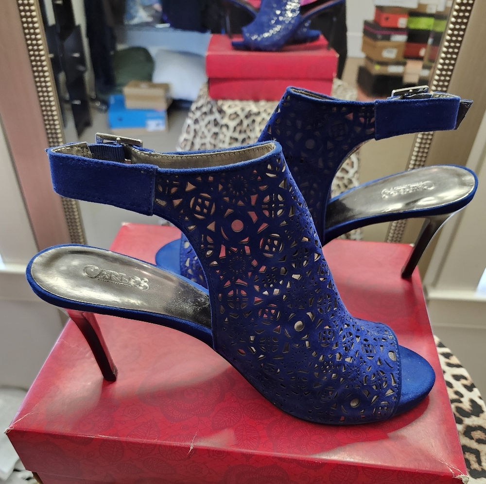 Carlos Santana 100% Suede Bacchus Dress Sandal Navy Size 11